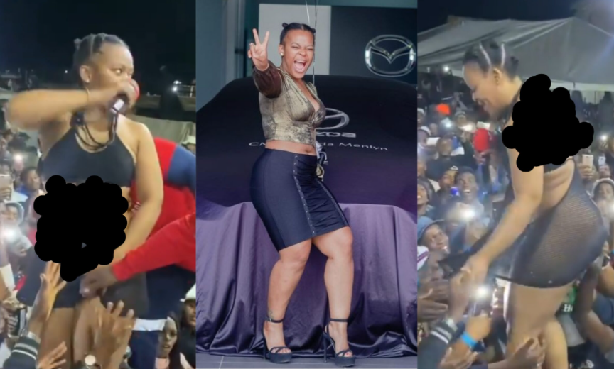 Zodwa Wabantu allows fans dip their hands between her thighs