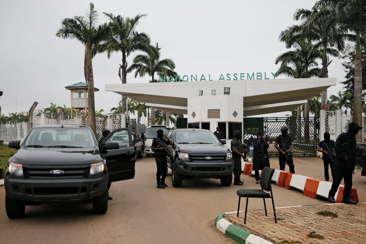 Armed men block entrance to Nigeria's parliament, minority leader quits
