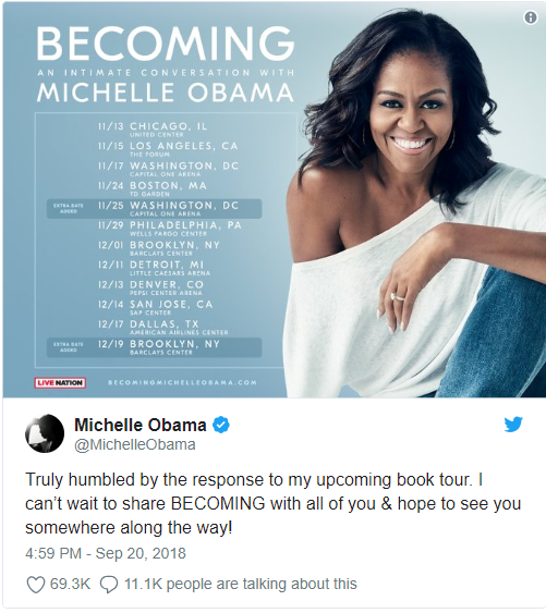Over 40,000 people in the tickets queue for Michelle Obama's London talk