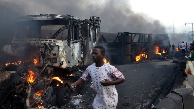 Gas tanker explosion kills at least 35 in Nigeria