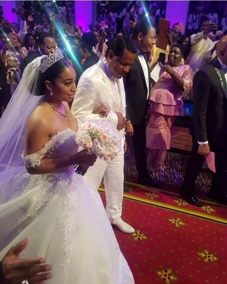 Watch: Ghanaian businessman Philip marries Pastor Chris' first daughter Sharon