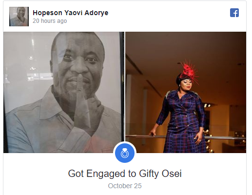 Gospel singer Gifty Osei is engaged to NPP’s Hopeson Adorye