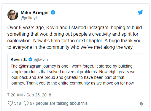 Instagram co-founders Systrom and Krieger resign Facebook-owned firm